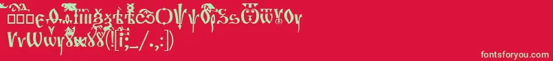 Orthodox-fontti – vihreät fontit punaisella taustalla