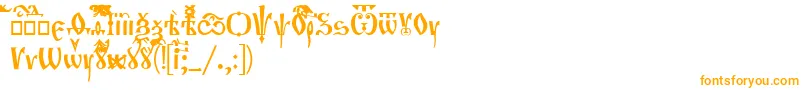 Orthodox-fontti – oranssit fontit valkoisella taustalla