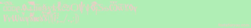 Fonte Orthodox – fontes rosa em um fundo verde