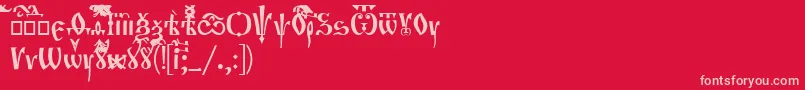 Orthodox-Schriftart – Rosa Schriften auf rotem Hintergrund