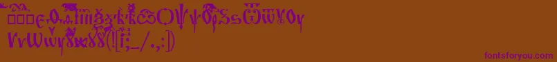 Orthodox-fontti – violetit fontit ruskealla taustalla