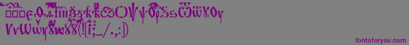 Czcionka Orthodox – fioletowe czcionki na szarym tle