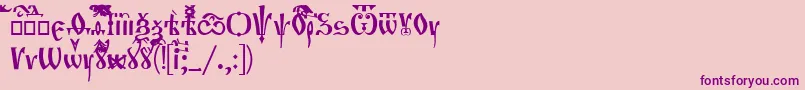 フォントOrthodox – ピンクの背景に紫のフォント