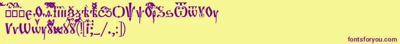 Orthodox-fontti – violetit fontit keltaisella taustalla
