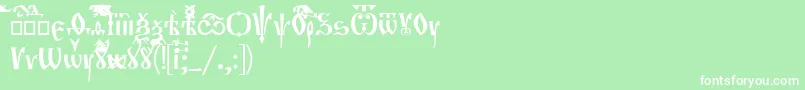 フォントOrthodox – 緑の背景に白い文字