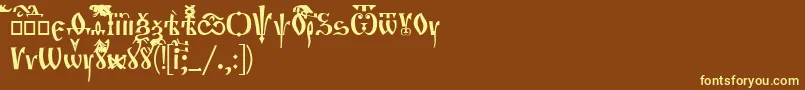 Czcionka Orthodox – żółte czcionki na brązowym tle