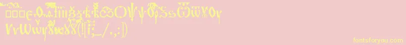 Orthodox-fontti – keltaiset fontit vaaleanpunaisella taustalla