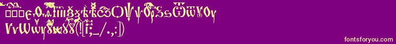 Orthodox-fontti – keltaiset fontit violetilla taustalla