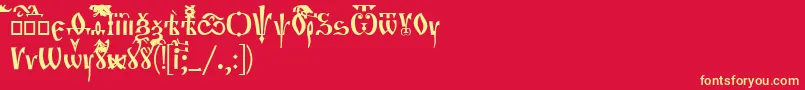 Шрифт Orthodox – жёлтые шрифты на красном фоне