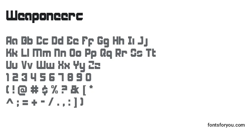 Fuente Weaponeerc - alfabeto, números, caracteres especiales