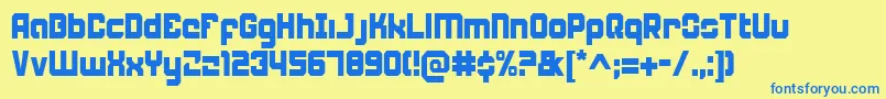 Weaponeerc Font – Blue Fonts on Yellow Background