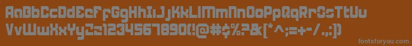 フォントWeaponeerc – 茶色の背景に灰色の文字