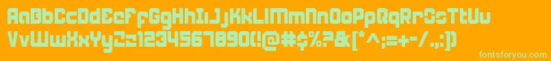 Weaponeerc Font – Green Fonts on Orange Background