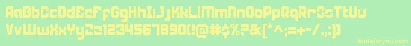 フォントWeaponeerc – 黄色の文字が緑の背景にあります