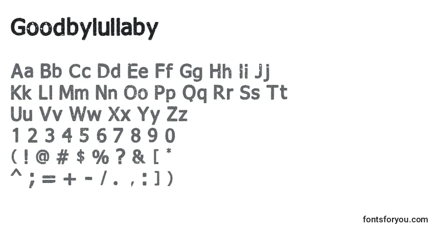 Schriftart Goodbylullaby – Alphabet, Zahlen, spezielle Symbole