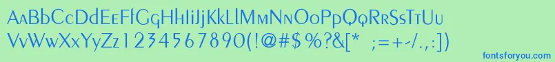 Więcej informacji o czcionce PeignotLightThin Czcionka PeignotLightThin – niebieskie czcionki na zielonym tle