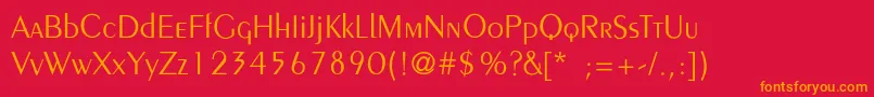 PeignotLightThin Font – Orange Fonts on Red Background