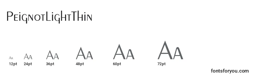 PeignotLightThin Font Sizes