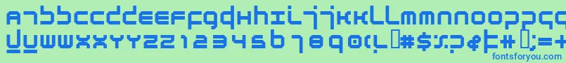 フォントAtmosphereBold – 青い文字は緑の背景です。