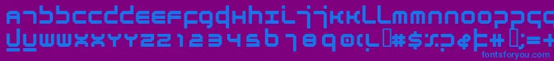 AtmosphereBold-Schriftart – Blaue Schriften auf violettem Hintergrund