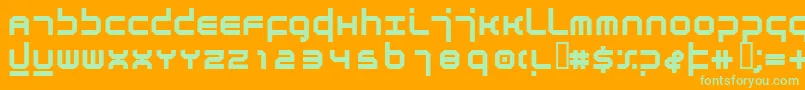 AtmosphereBold-Schriftart – Grüne Schriften auf orangefarbenem Hintergrund