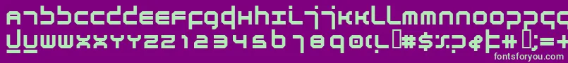 フォントAtmosphereBold – 紫の背景に緑のフォント