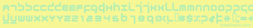 AtmosphereBold-fontti – vihreät fontit keltaisella taustalla
