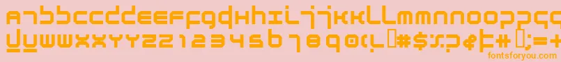 Fonte AtmosphereBold – fontes laranjas em um fundo rosa