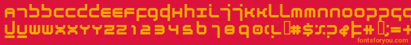 フォントAtmosphereBold – 赤い背景にオレンジの文字