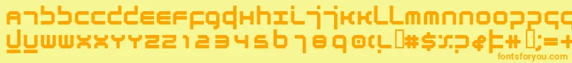 AtmosphereBold-fontti – oranssit fontit keltaisella taustalla