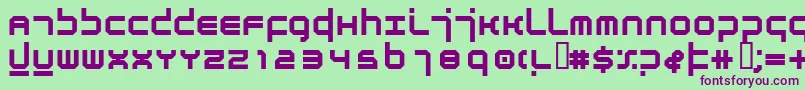 AtmosphereBold-fontti – violetit fontit vihreällä taustalla