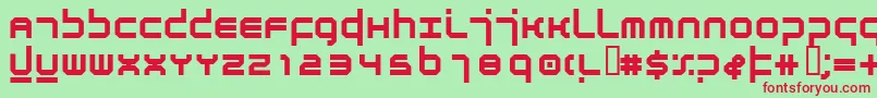 AtmosphereBold-Schriftart – Rote Schriften auf grünem Hintergrund