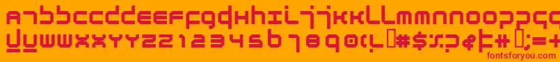 フォントAtmosphereBold – オレンジの背景に赤い文字