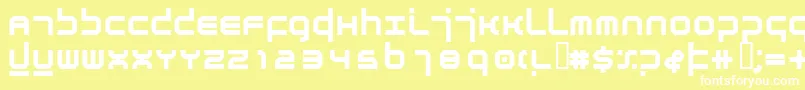 AtmosphereBold-Schriftart – Weiße Schriften auf gelbem Hintergrund