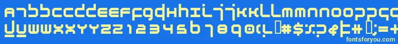 フォントAtmosphereBold – 黄色の文字、青い背景