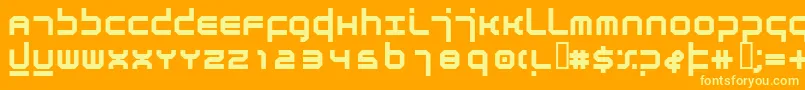 AtmosphereBold-Schriftart – Gelbe Schriften auf orangefarbenem Hintergrund