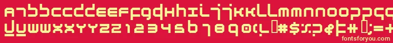 AtmosphereBold-fontti – keltaiset fontit punaisella taustalla