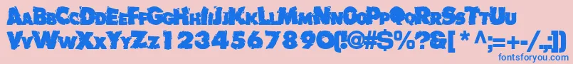 Badlychipped66Bold Font – Blue Fonts on Pink Background