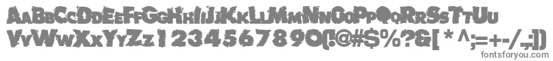 フォントBadlychipped66Bold – 白い背景に灰色の文字