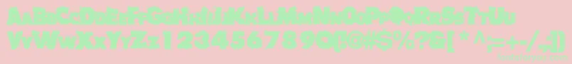 Badlychipped66Bold Font – Green Fonts on Pink Background