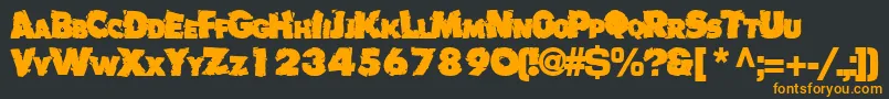 Badlychipped66Bold Font – Orange Fonts on Black Background