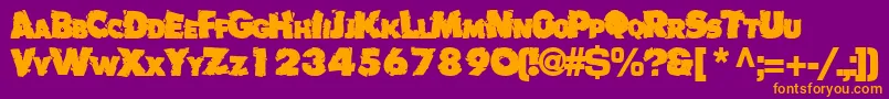 Badlychipped66Bold Font – Orange Fonts on Purple Background