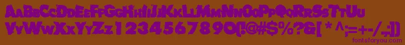 Badlychipped66Bold Font – Purple Fonts on Brown Background
