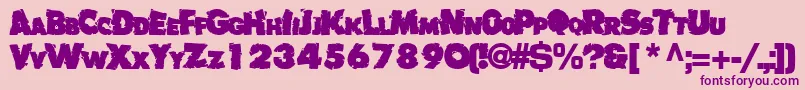 Badlychipped66Bold Font – Purple Fonts on Pink Background