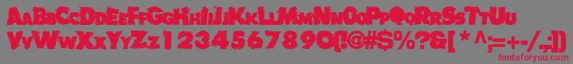 Fonte Badlychipped66Bold – fontes vermelhas em um fundo cinza