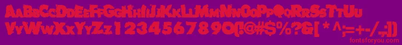 Badlychipped66Bold Font – Red Fonts on Purple Background