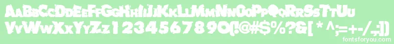 Badlychipped66Bold Font – White Fonts on Green Background