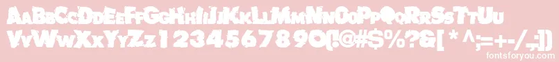 Badlychipped66Bold-Schriftart – Weiße Schriften auf rosa Hintergrund