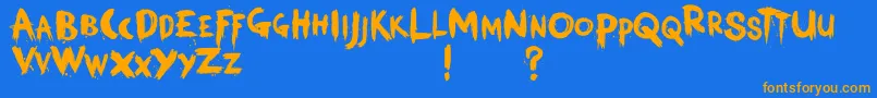 KerberosFang Font – Orange Fonts on Blue Background