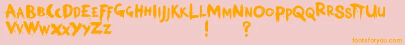 KerberosFang Font – Orange Fonts on Pink Background